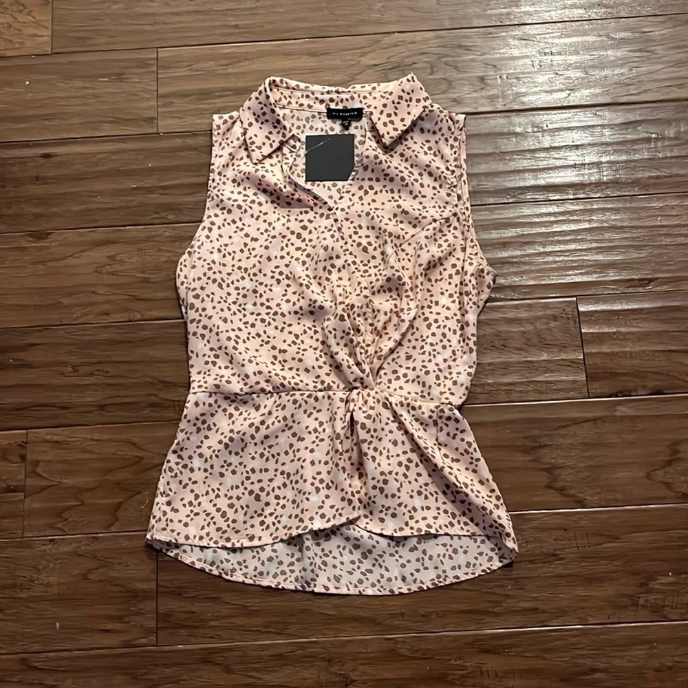 Pleione Pink Abstract Animal Blouse Size XS
